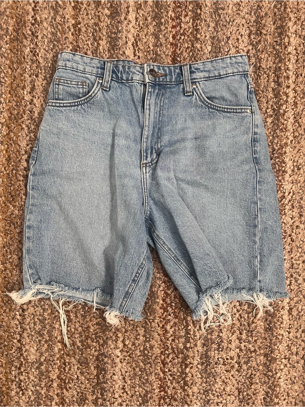 Lee Light Blue Denim Shorts with Yellow Logo Tab